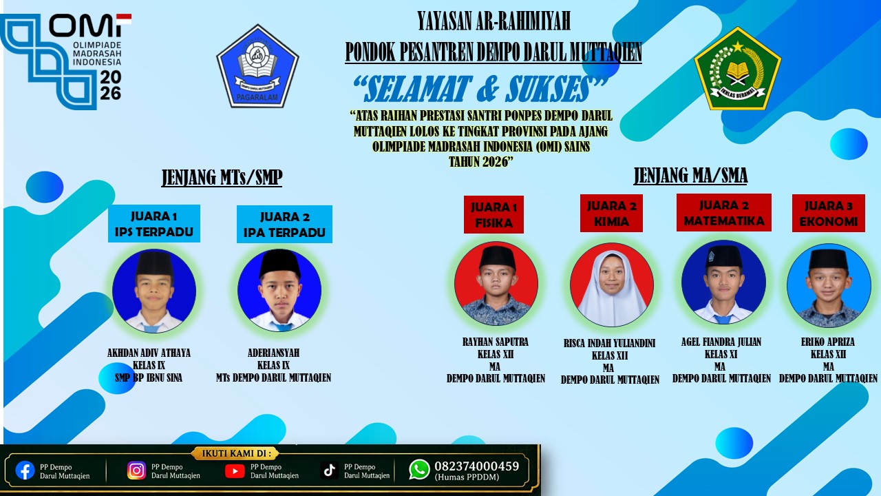 PRESTASI GEMILANG SANTRI PP DEMPO DARUL MUTTAQIEN!